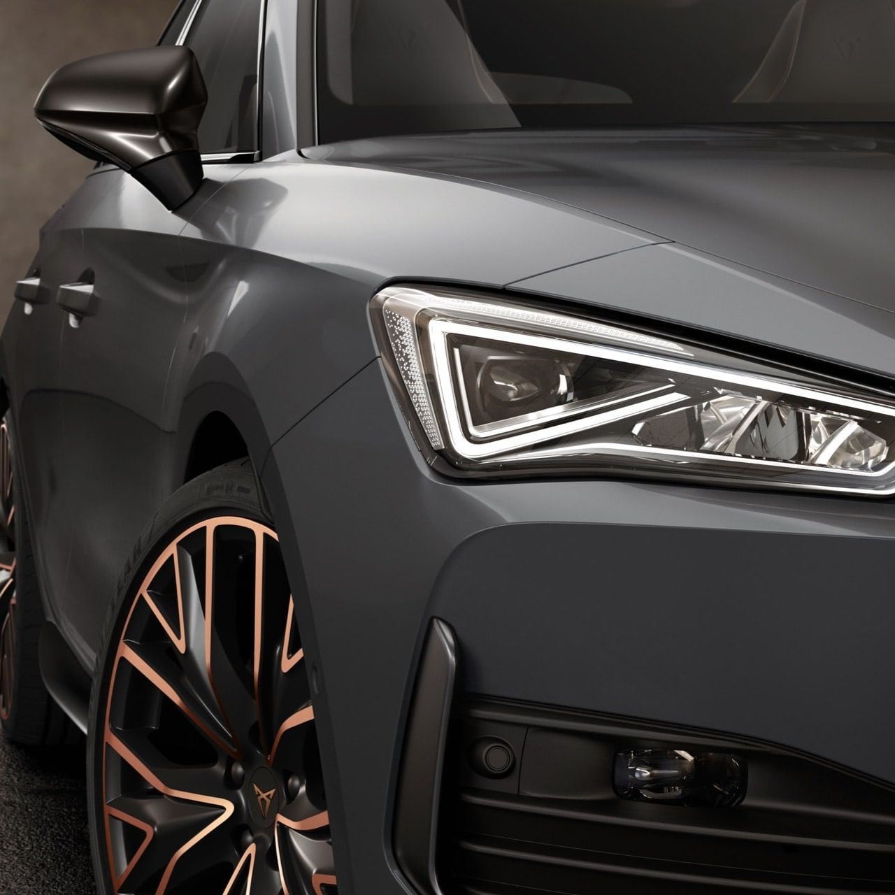 Neuer CUPRA Leon Sportstourer eHybrid Familiensportwagen in Graphene Grey mit elektrischer Ladestation