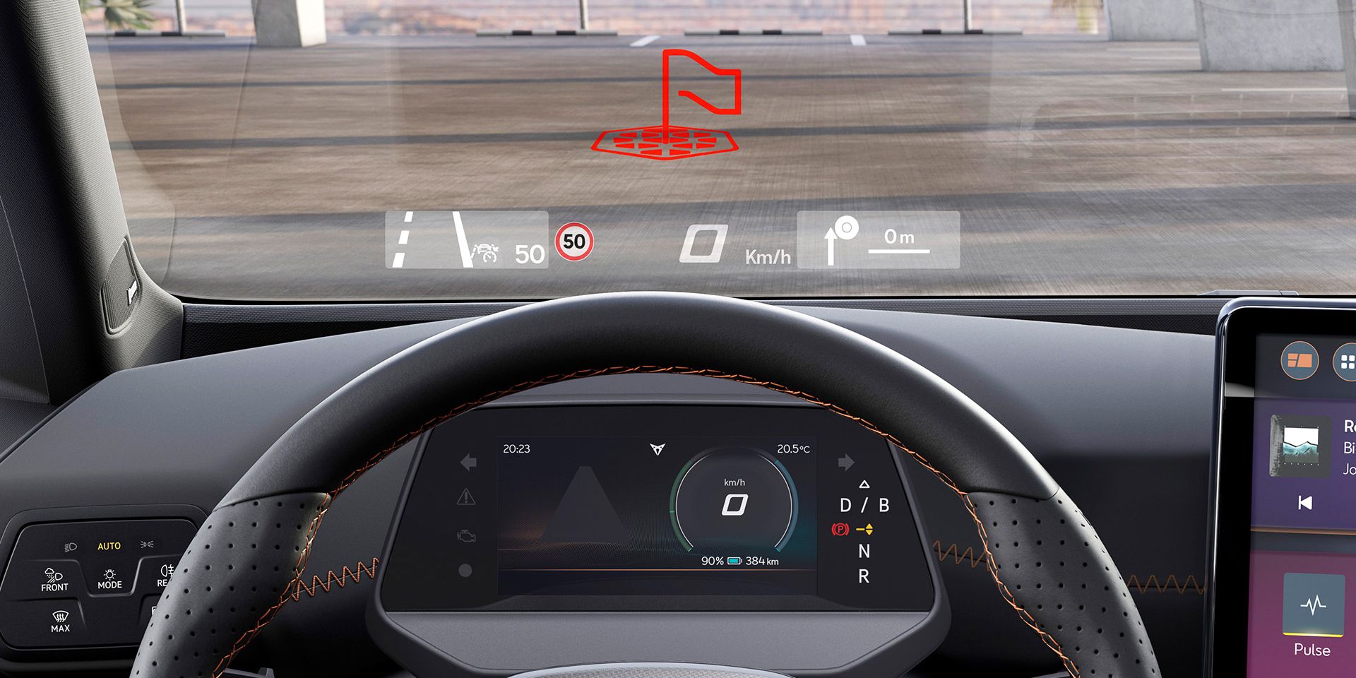Innenansicht CUPRA Born mit Augmented  Reality Head-Up Display